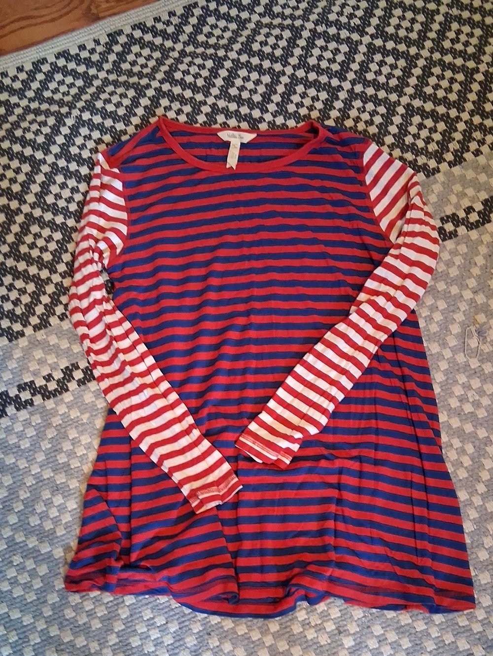 Matilda Jane Red and Blue Striped Long Sleeve Tee